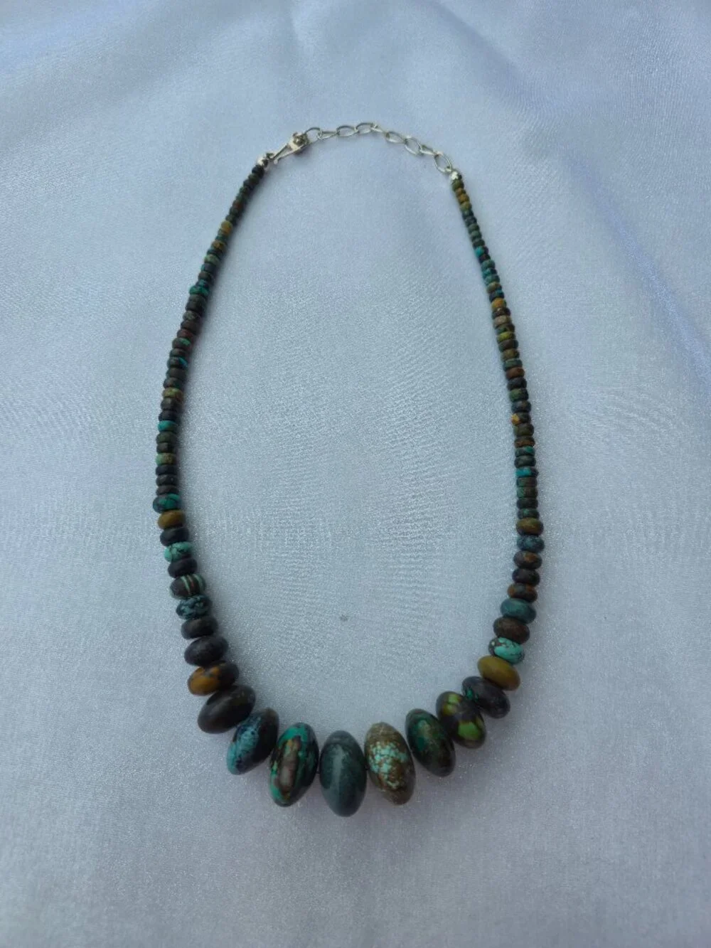DTR Jay King 925 Vintage Desert Rose Azure Peaks Turquoise Necklace - Picture 5 of 8